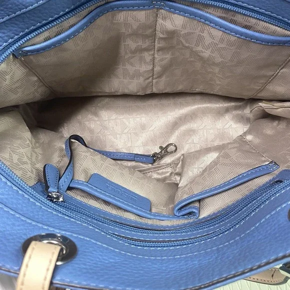 Michael Kors MK Designer Light Blue Leather Tote Hand Bag Purse Great Condition - Picture 15 of 16